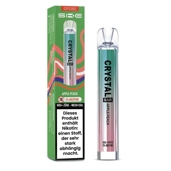 SKE Crystal Vape - Einweg E-Shisha E-Zigarette - Apple Peach